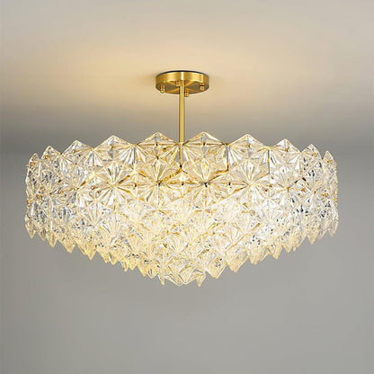 Snowflake-Inspired Glass Ceiling Chandelier