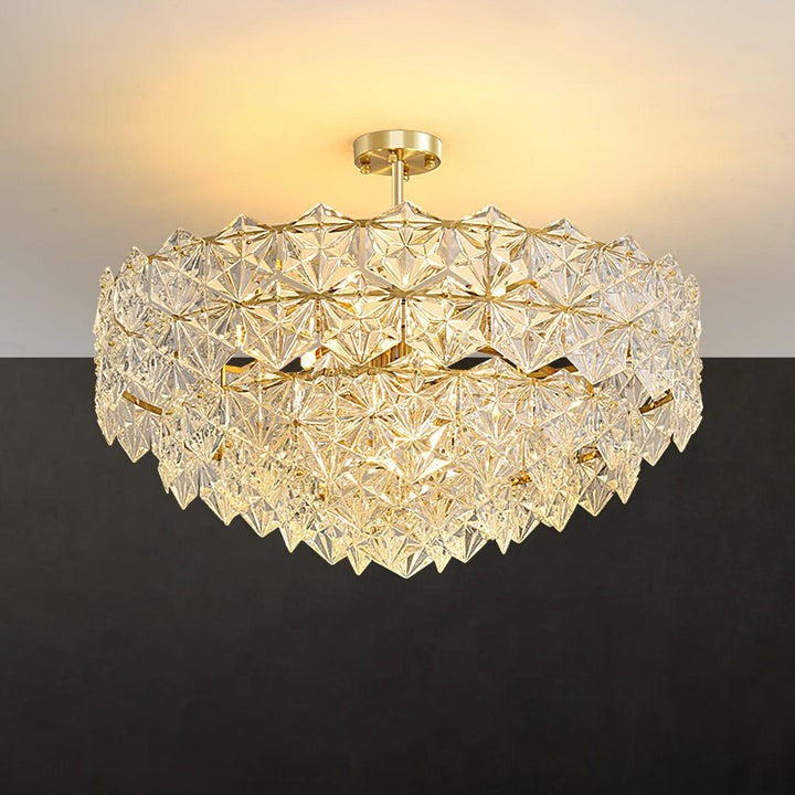 Snowflake-Inspired Glass Ceiling Chandelier