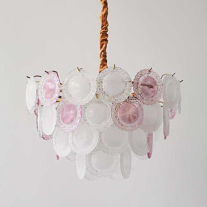 Soft-Hued Glass Disc Branch Chandelier