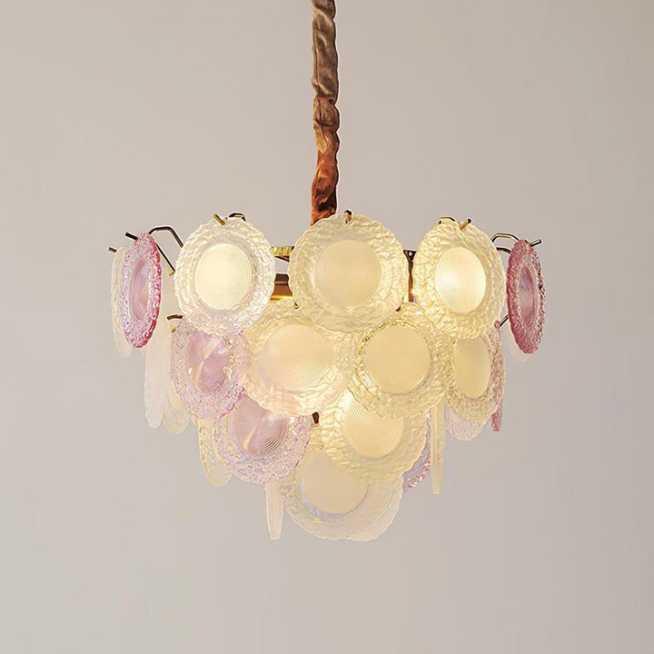 Soft-Hued Glass Disc Branch Chandelier