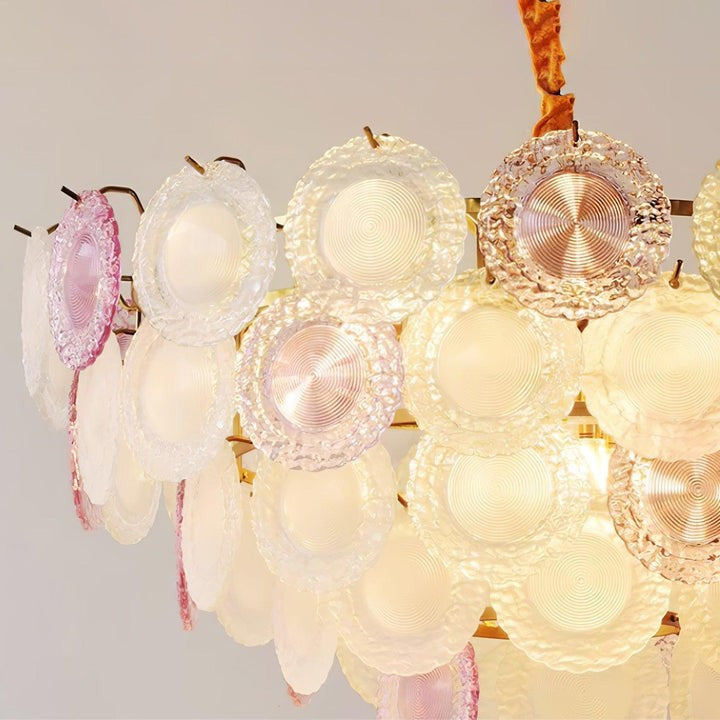 Soft-Hued Glass Disc Branch Chandelier