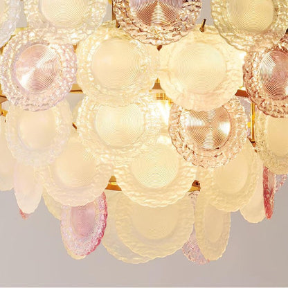 Soft-Hued Glass Disc Branch Chandelier