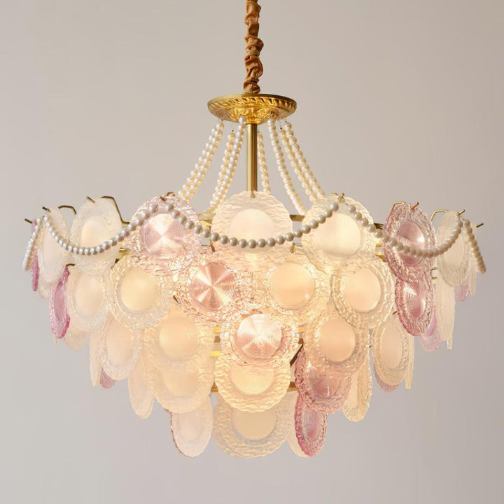 Soft-Hued Glass Disc Branch Chandelier