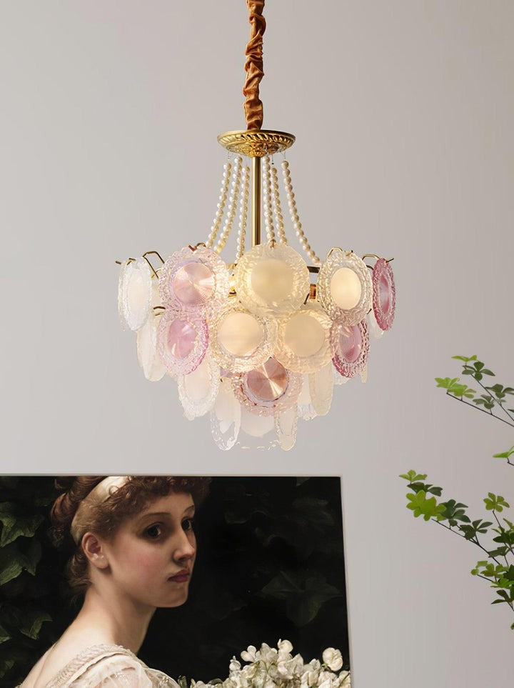 Soft-Hued Glass Disc Branch Chandelier