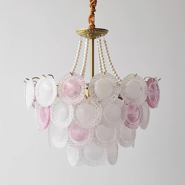 Soft-Hued Glass Disc Branch Chandelier