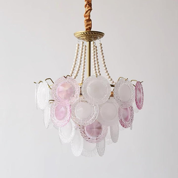 Soft-Hued Glass Disc Branch Chandelier