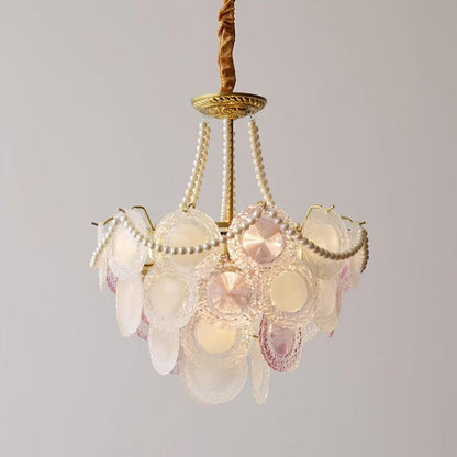 Soft-Hued Glass Disc Branch Chandelier