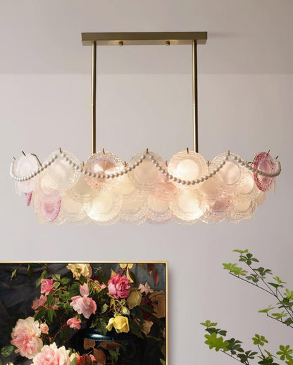 Soft-Hued Glass Disc Branch Chandelier