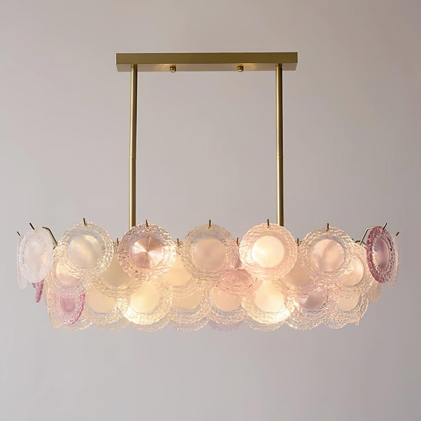 Soft-Hued Glass Disc Branch Chandelier