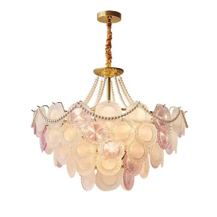 Soft-Hued Glass Disc Branch Chandelier