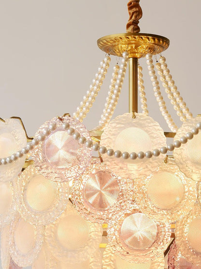 Soft-Hued Glass Disc Branch Chandelier