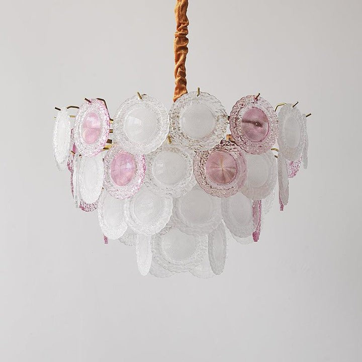 Soft-Hued Glass Disc Branch Chandelier