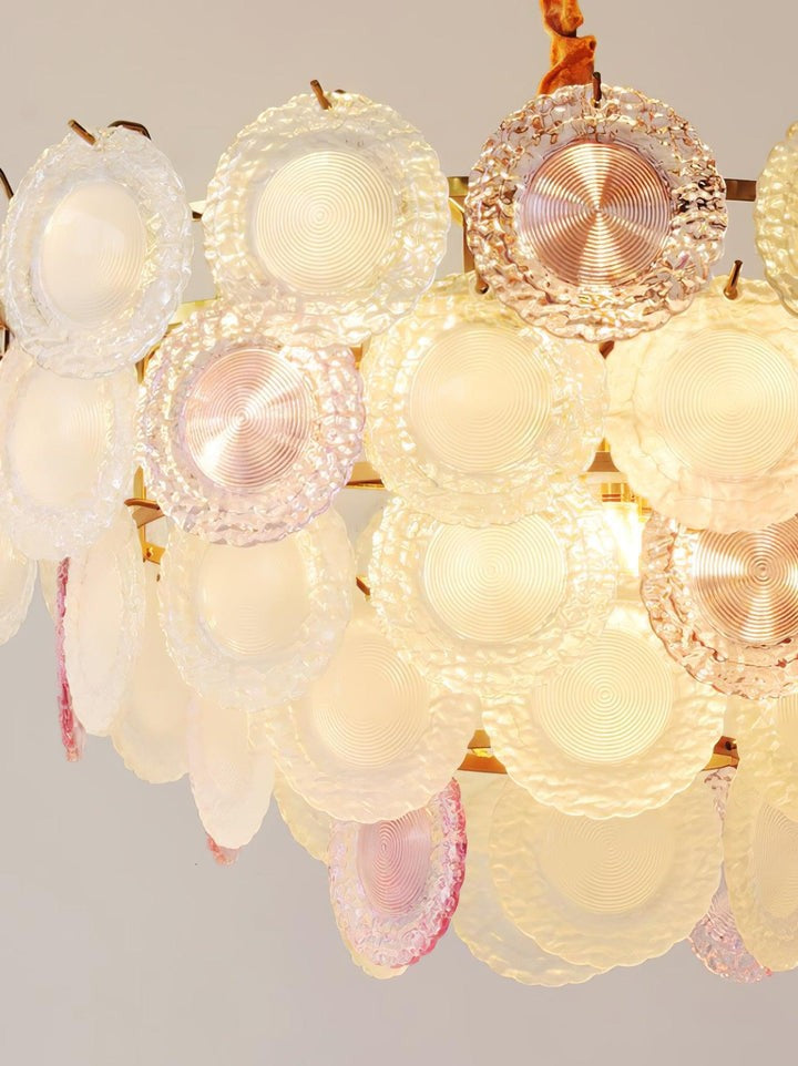 Soft-Hued Glass Disc Branch Chandelier