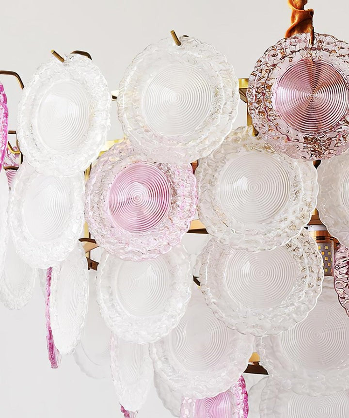 Soft-Hued Glass Disc Branch Chandelier