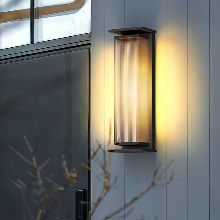 Solar-Powered Rectangular Outdoor Wall Sconce