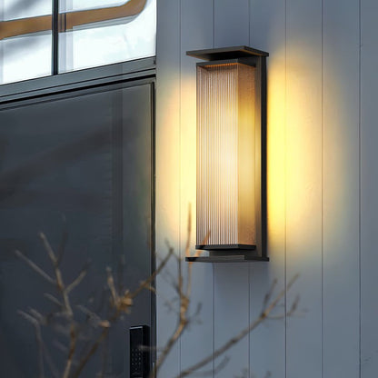 Solar-Powered Rectangular Outdoor Wall Sconce