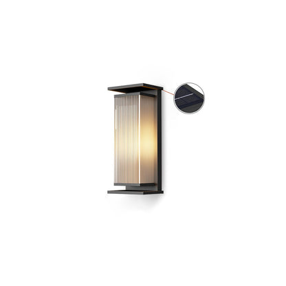 Solar-Powered Rectangular Outdoor Wall Sconce