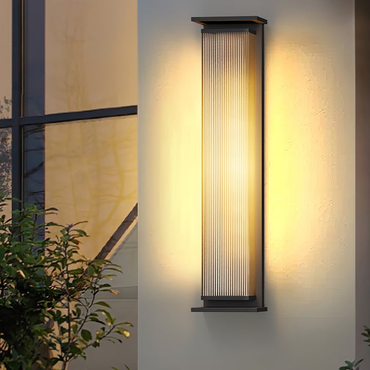 Solar-Powered Rectangular Outdoor Wall Sconce
