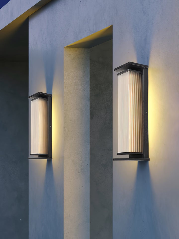 Solar-Powered Rectangular Outdoor Wall Sconce