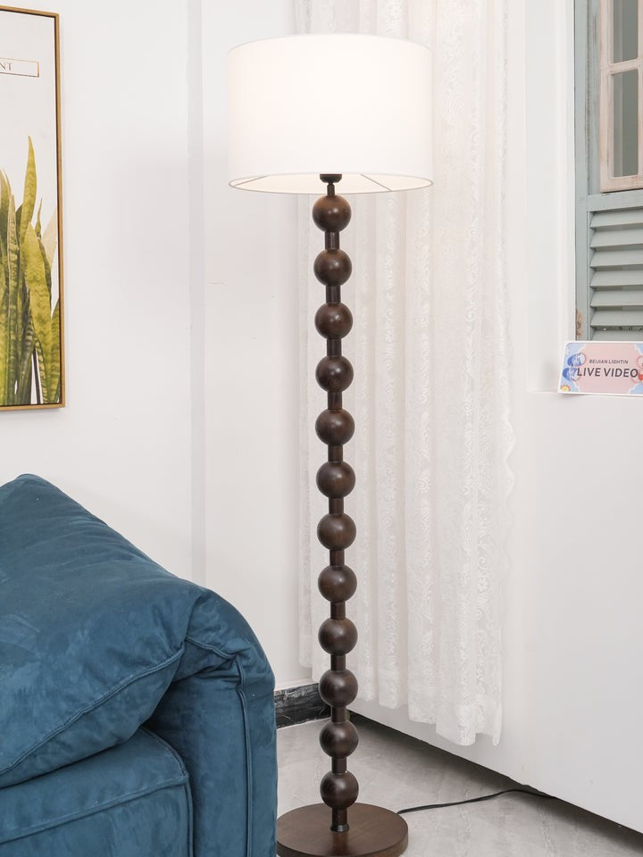 Solid Ash Wood Barbell Floor Lamp