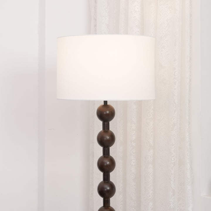 Solid Ash Wood Barbell Floor Lamp