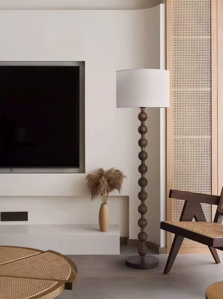 Solid Ash Wood Barbell Floor Lamp