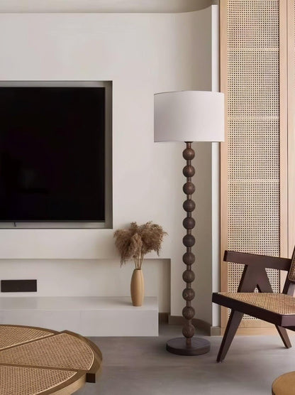 Solid Ash Wood Barbell Floor Lamp