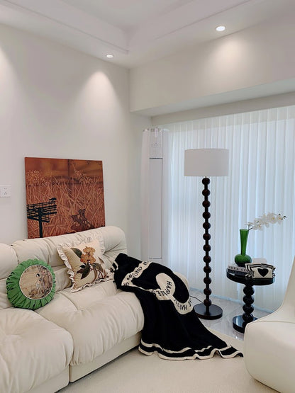 Solid Ash Wood Barbell Floor Lamp