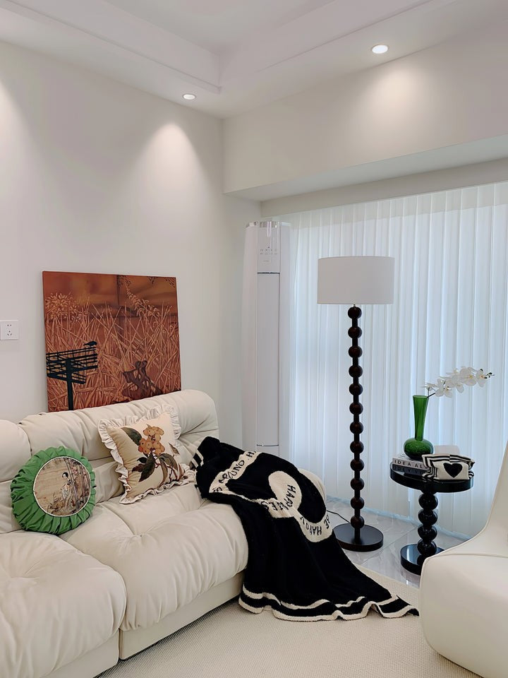 Solid Ash Wood Barbell Floor Lamp