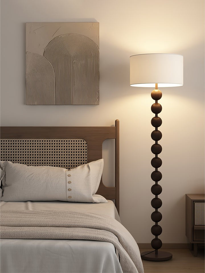 Solid Ash Wood Barbell Floor Lamp