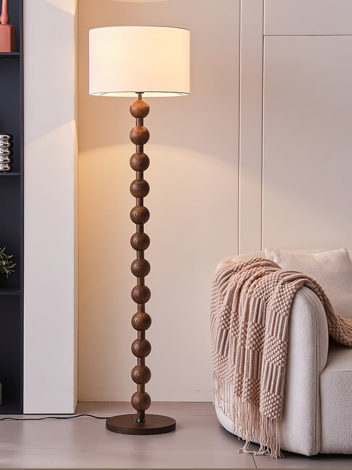 Solid Ash Wood Barbell Floor Lamp