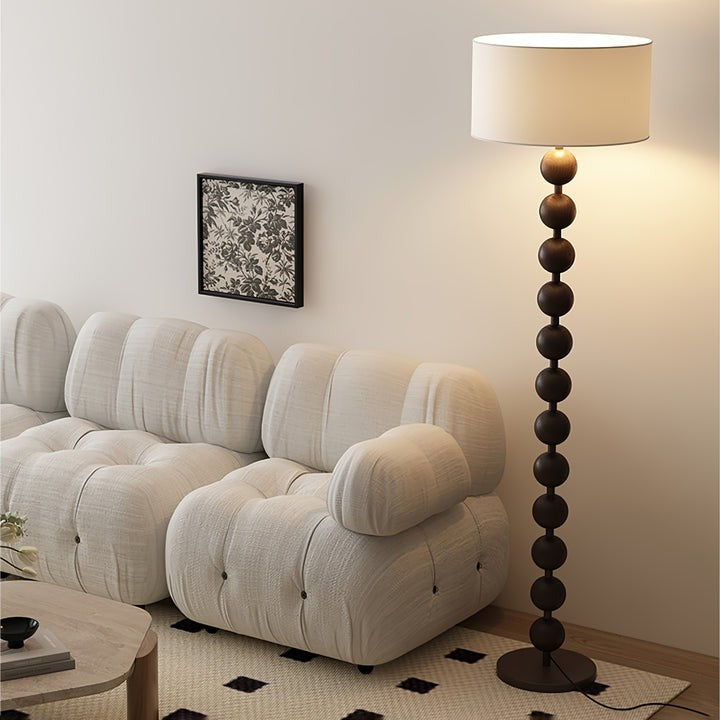 Solid Ash Wood Barbell Floor Lamp