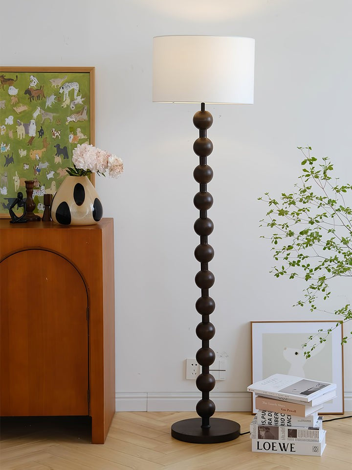 Solid Ash Wood Barbell Floor Lamp