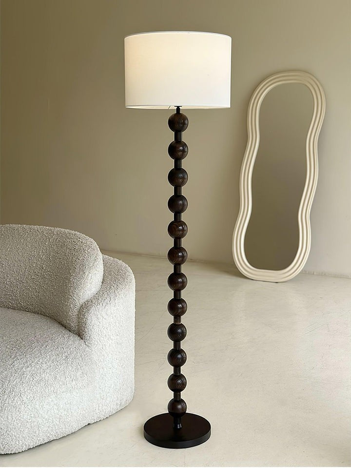 Solid Ash Wood Barbell Floor Lamp