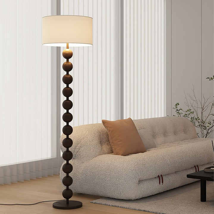 Solid Ash Wood Barbell Floor Lamp
