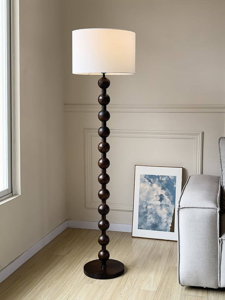 Solid Ash Wood Barbell Floor Lamp