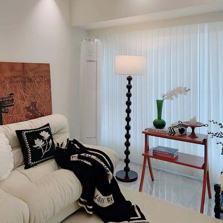 Solid Ash Wood Barbell Floor Lamp