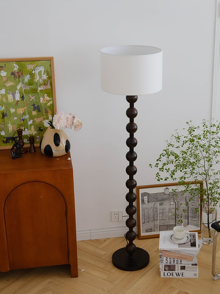 Solid Ash Wood Barbell Floor Lamp