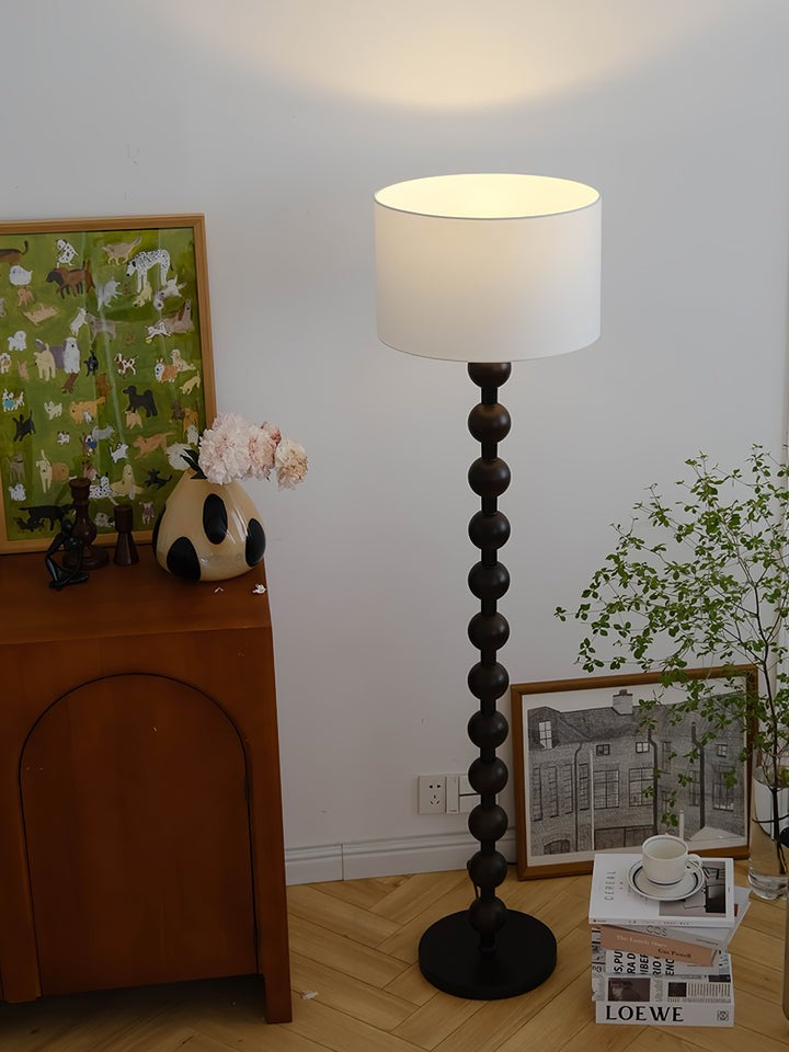 Solid Ash Wood Barbell Floor Lamp