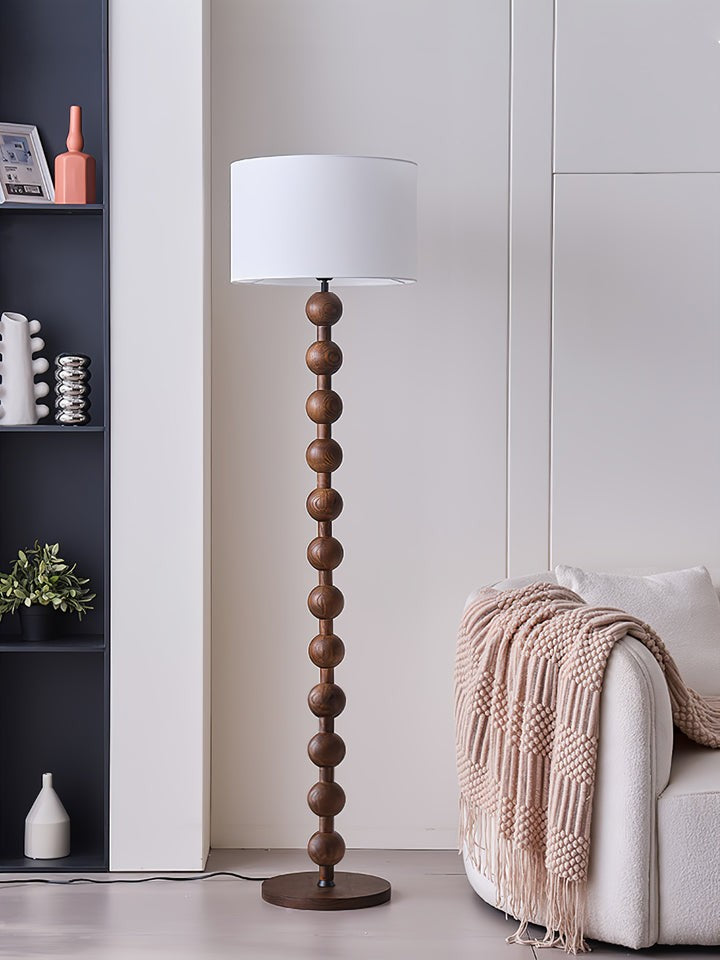 Solid Ash Wood Barbell Floor Lamp