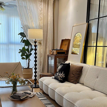 Solid Ash Wood Barbell Floor Lamp