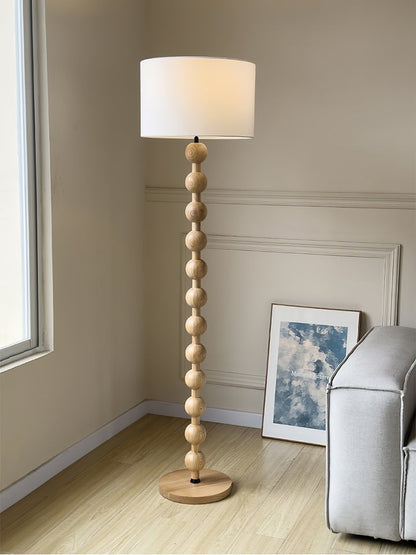 Solid Ash Wood Barbell Floor Lamp