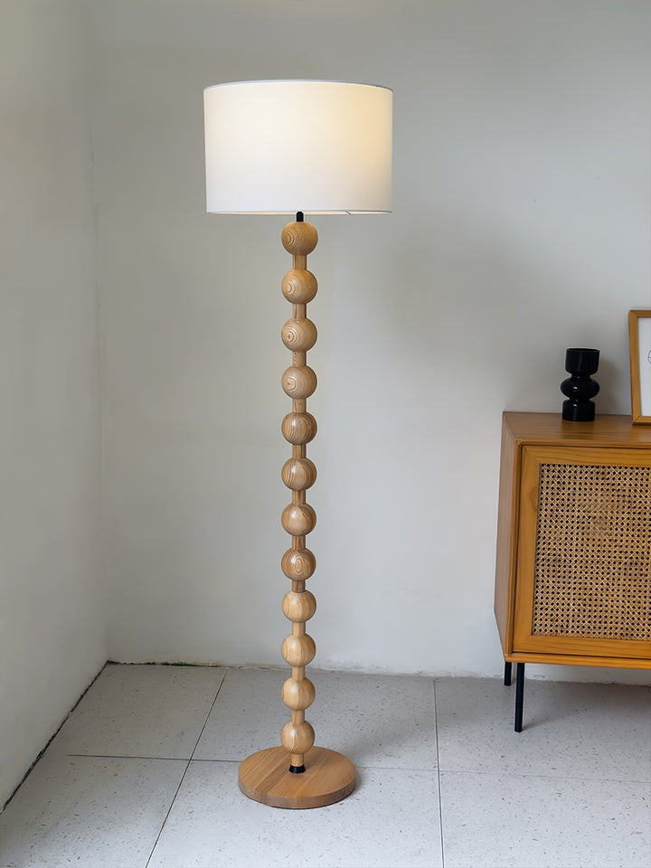 Solid Ash Wood Barbell Floor Lamp