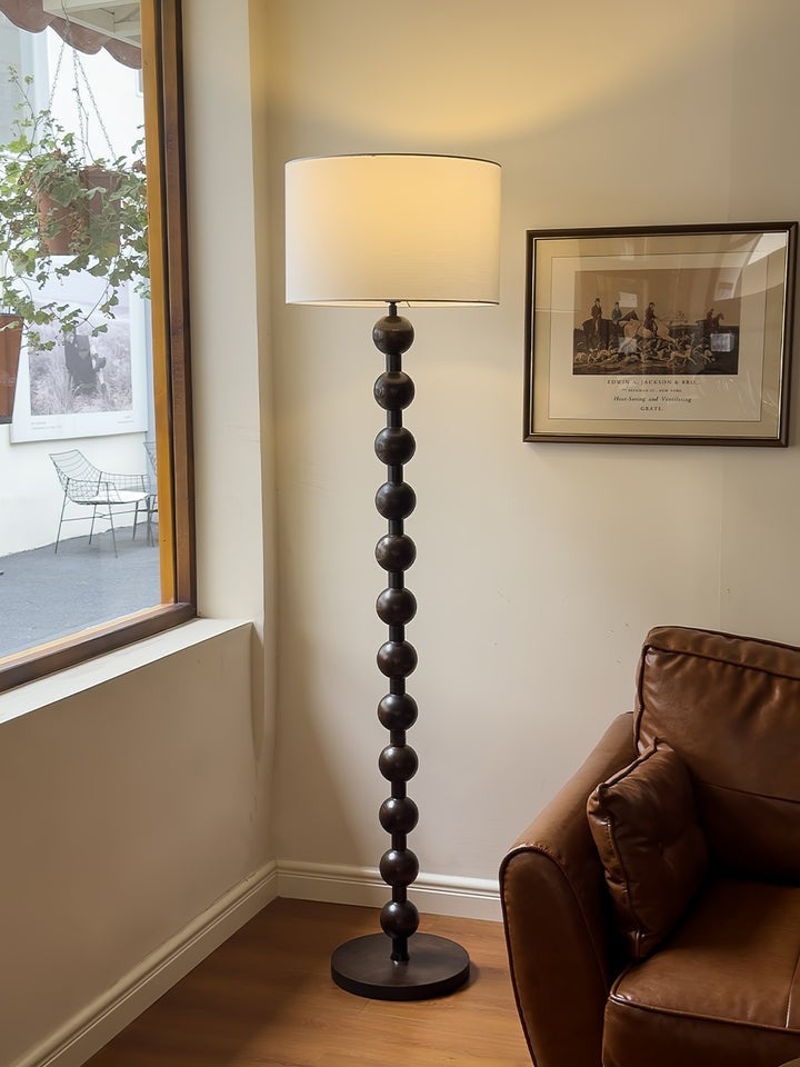 Solid Ash Wood Barbell Floor Lamp