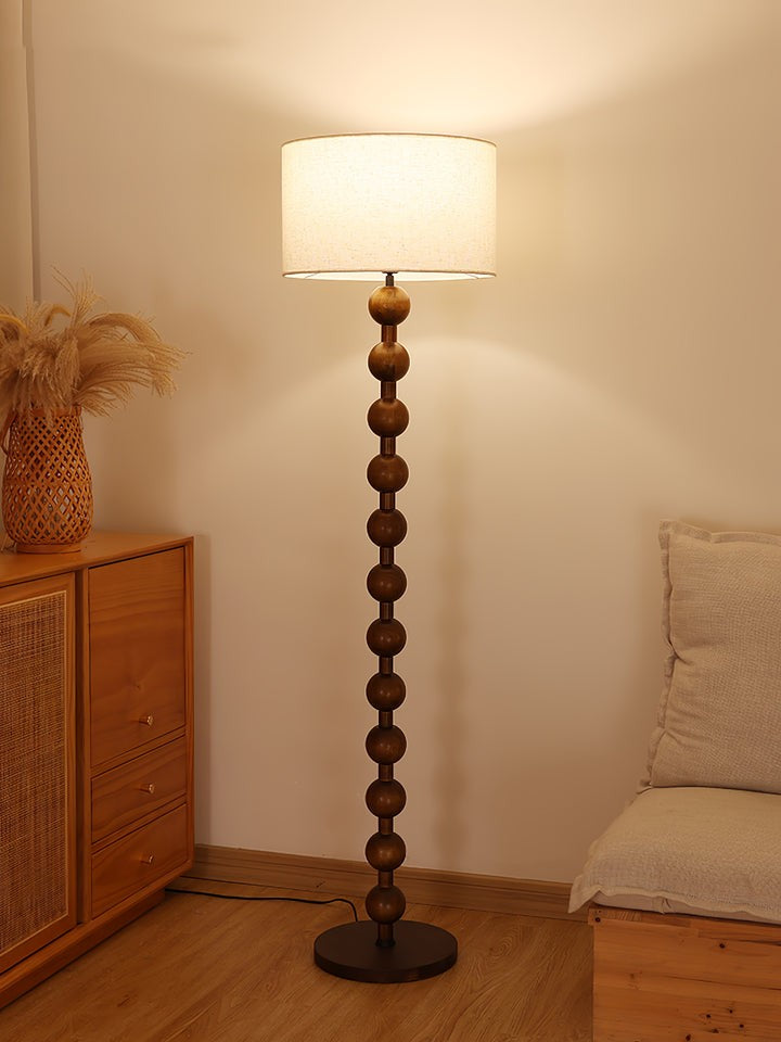 Solid Ash Wood Barbell Floor Lamp