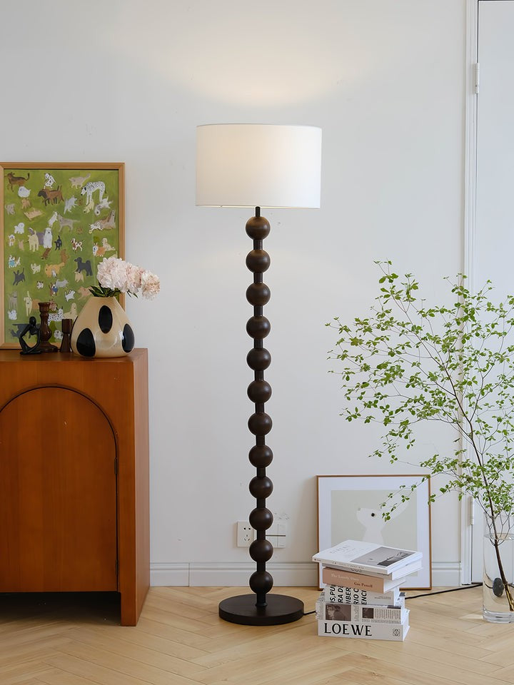 Solid Ash Wood Barbell Floor Lamp