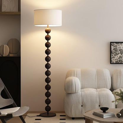 Solid Ash Wood Barbell Floor Lamp