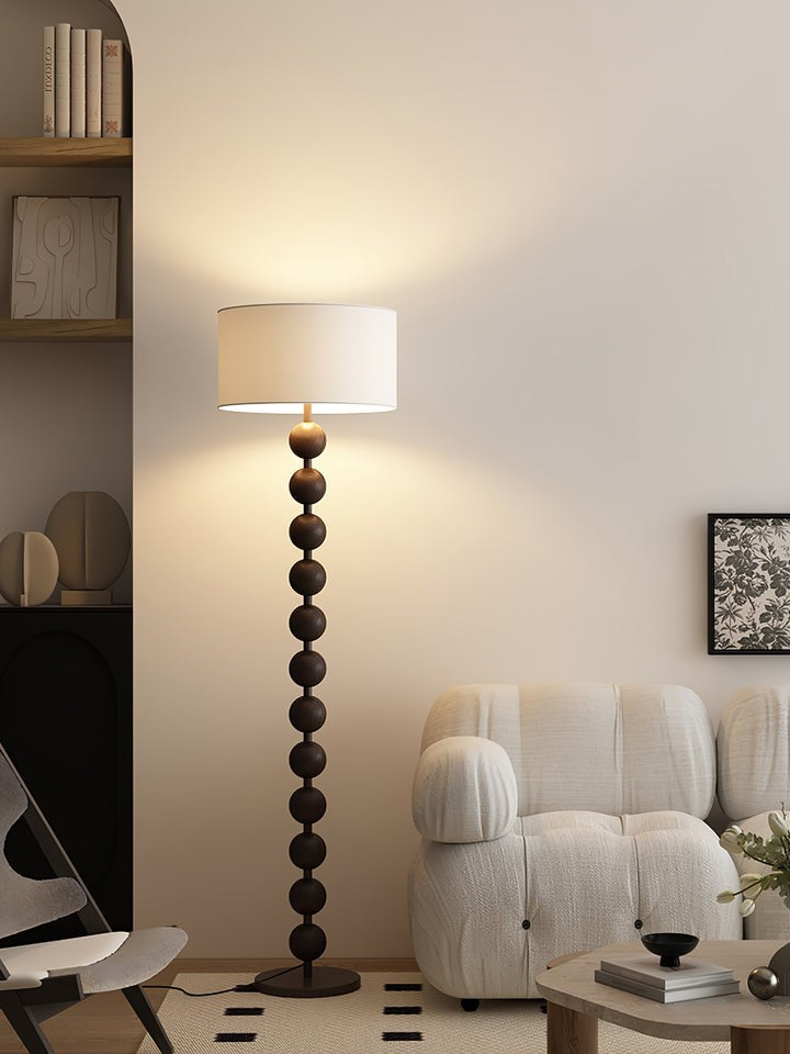 Solid Ash Wood Barbell Floor Lamp