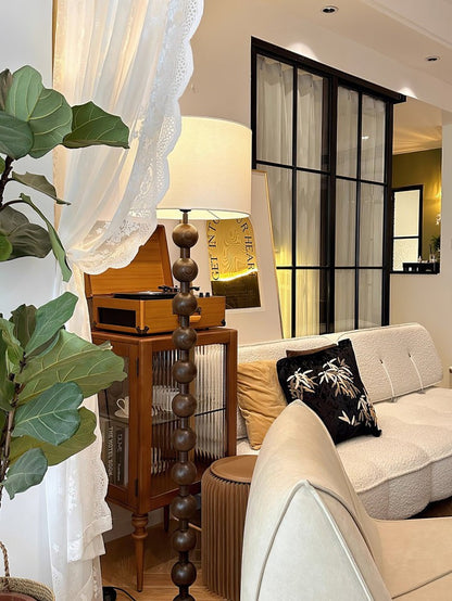 Solid Ash Wood Barbell Floor Lamp