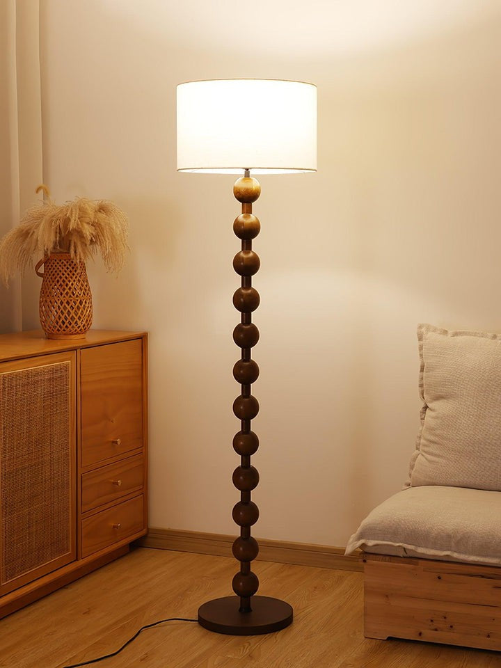 Solid Ash Wood Barbell Floor Lamp